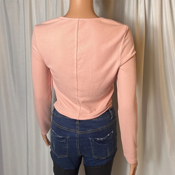 M.n.i Long Sleeve Laceup Size M soft Pink - Picture 5 of 9